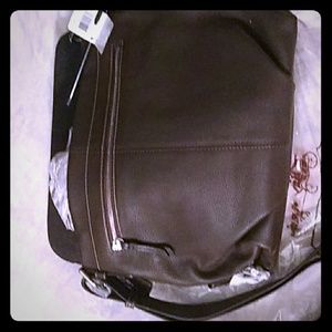 Genuine mahogany leather coach bag